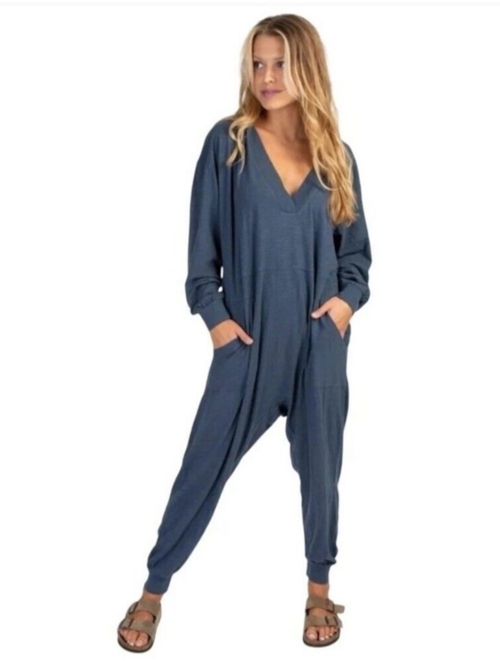 NATURAL LIFE Johnnie Drop Crotch Romper Oversized Pockets Jogger Jumpsuit